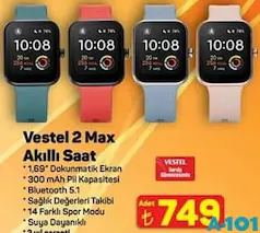 VESTEL 2 MAX AKILLI SAAT indirimli fiyat VESTEL 2 MAX AKILLI SAAT fiyat ve kampanya bilgisi